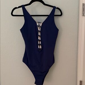 Bleu Rod Beattie Navy One Piece Swimsuit